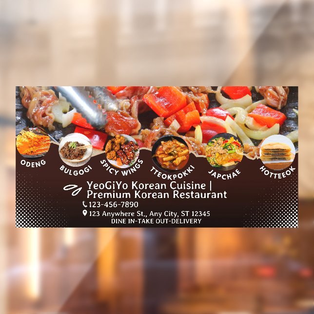 Customize Korean Cuisine Restaurant Advert  Window Cling (Sheet 2)