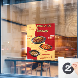 Customize Korean Restaurant Advertisement Front Window Cling