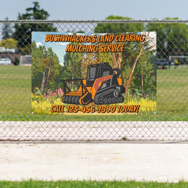Customize Land Clearing Mulching Service Business Banner (Insitu)