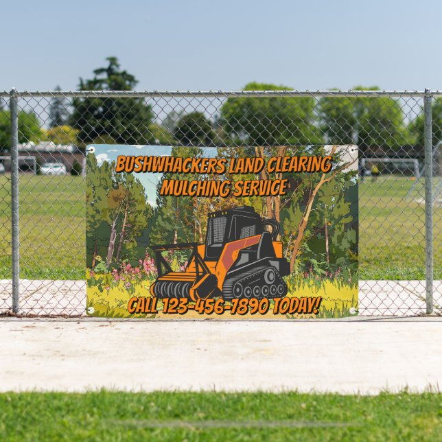 Customize Land Clearing Mulching Service Business Banner (Insitu)