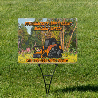 Customize Land Clearing Mulching Service Business Sign