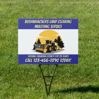 Customize Land Clearing Mulching Service Business  Sign