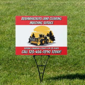 Customize Land Clearing Mulching Service Business  Sign