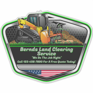 Customize Land Clearing Mulching Service Logo Sticker