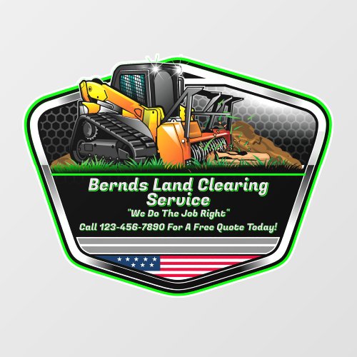 Customize Land Clearing Mulching Service Logo  Wall Decal