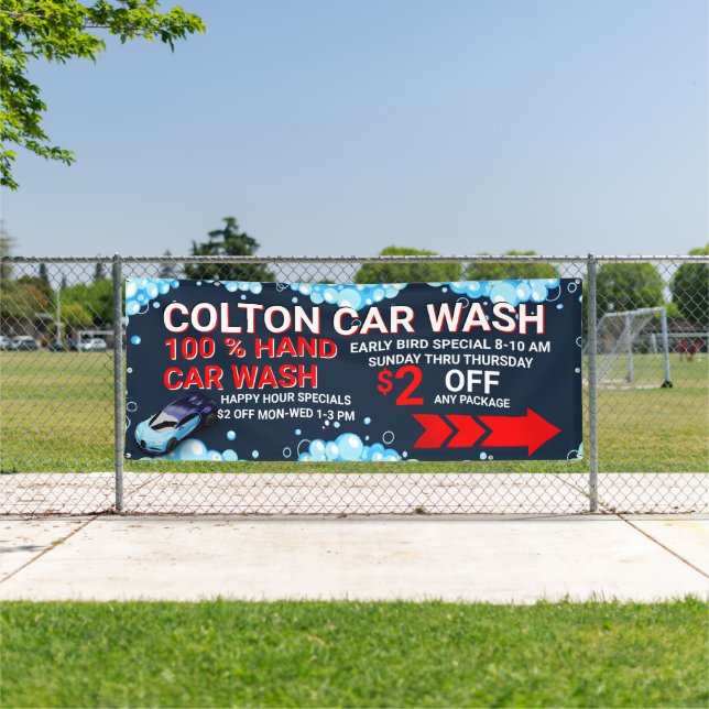 Customize Large Car Wash Business Traffic Visible  Banner (Insitu)