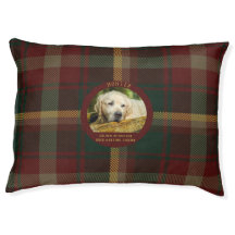 Customize Large Dog Pet Maple Leaf Tartan Dog