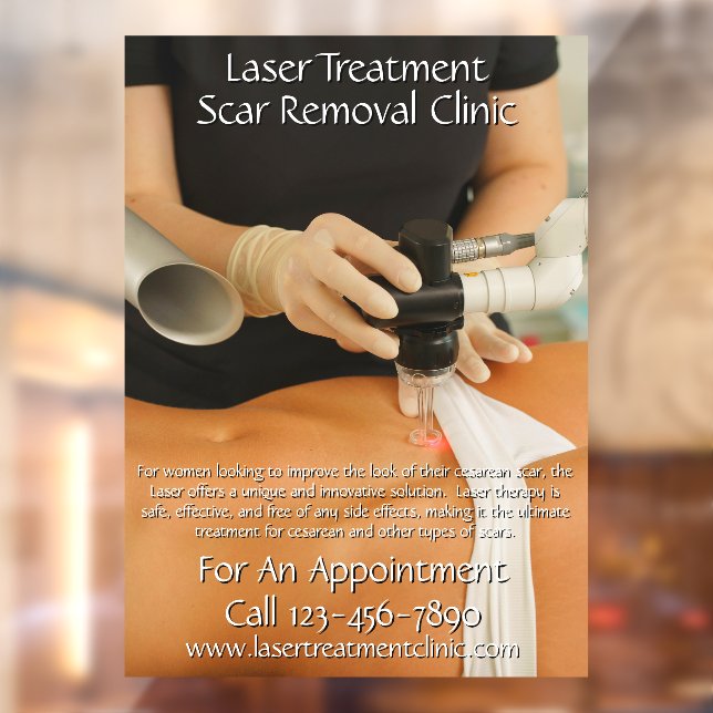 Customize Laser Treatment Scar Removal Clinic Window Cling (Sheet 2)