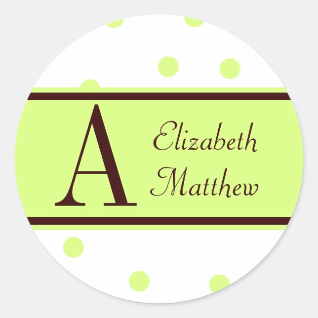 Customize Last and First Name Soft Green Sticker (Front)