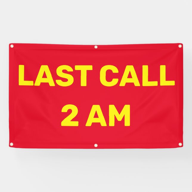 Customize Last Call 2AM Bar Pub Business Banner (Horizontal)
