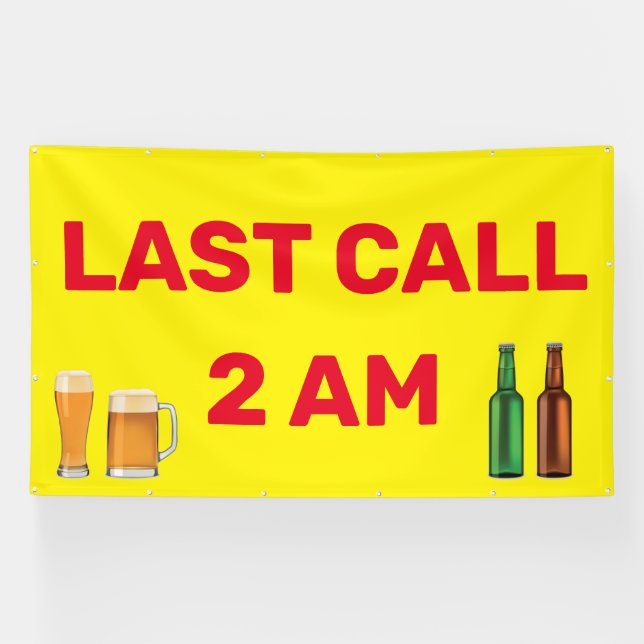Customize Last Call 2AM Bar Pub Business  Banner (Horizontal)
