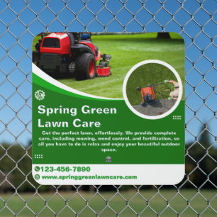 Customize Lawn Care Business Trailer Cage Metal Sign