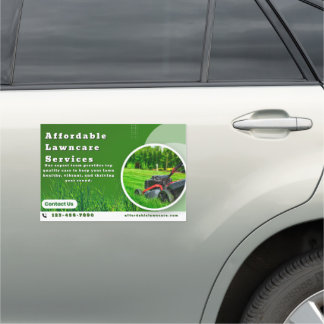 Customize Lawncare Services Promotional Roadway Car Magnet