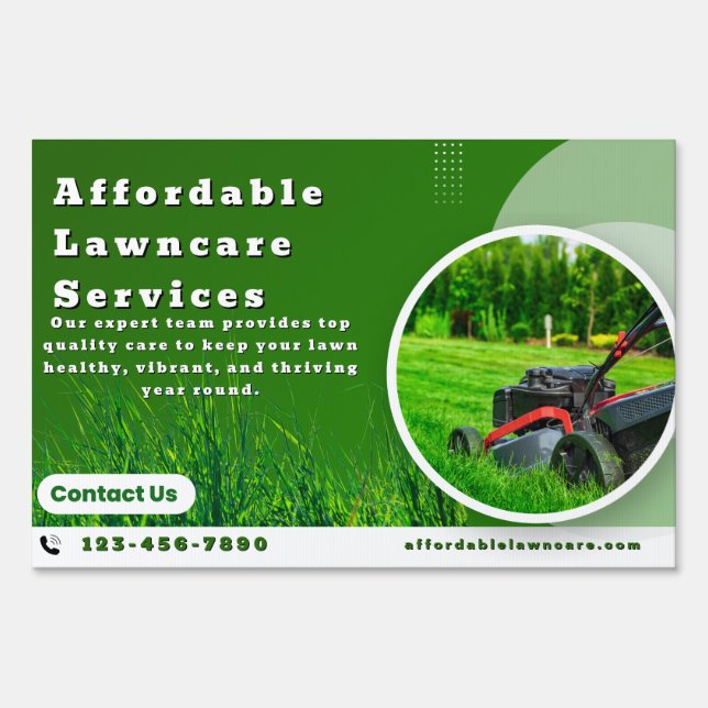 Customize Lawncare Services Promotional Roadway Sign (Front)