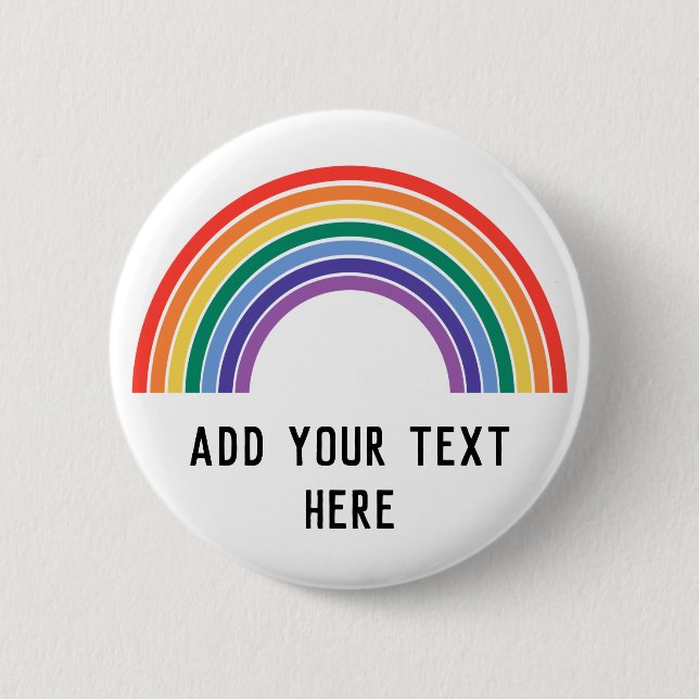Customize LGBT Pride Rainbow Button (Front)