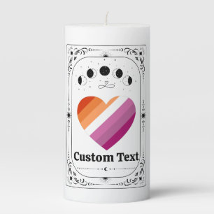 Customize LGBT Pride Tarot Lesbian Gay Rainbow BFF Pillar Candle