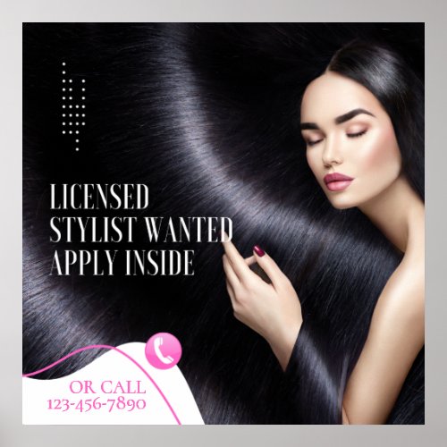 Customize Licensed Hair Stylist Wanted Apply Insid Poster