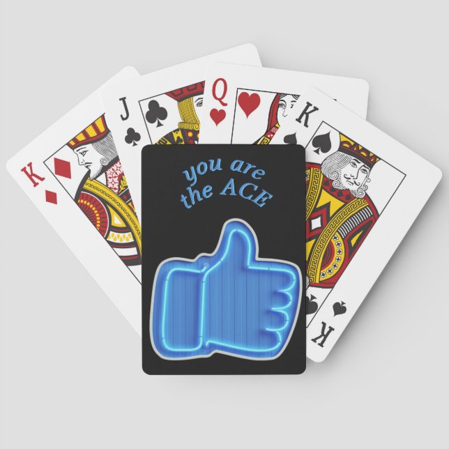 Customize Like Neon Hand design Poker Cards (Back)