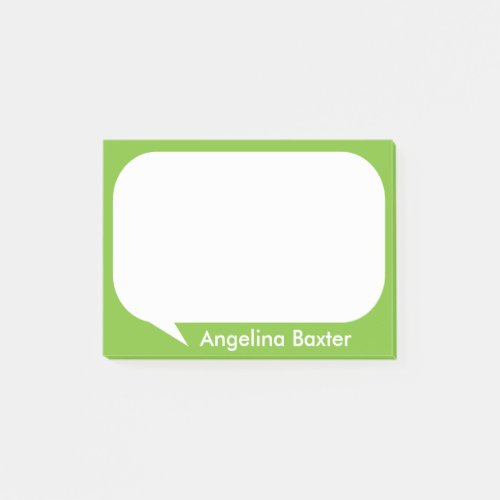 Customize lime green and white Talk Bubble Post_it Notes