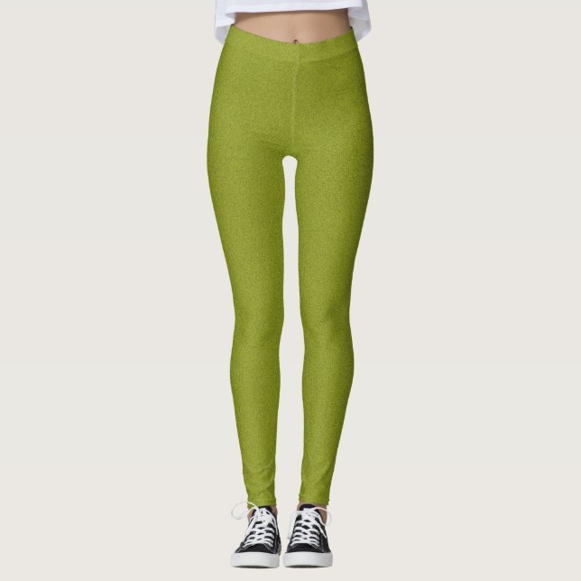 Customize Lime green grain background Leggings (Front)