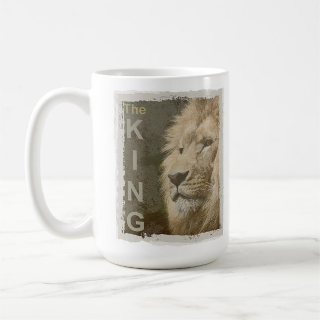 Customize Lion Head Animal King Elegant Trendy Coffee Mug (Left)