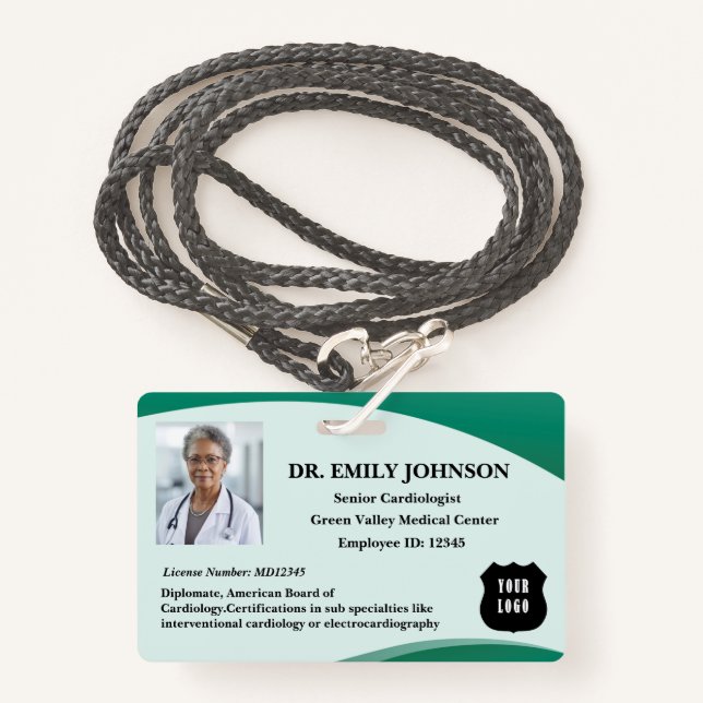  Customize Logo Doctor Surgeon Physician Badge (Front with Lanyard)
