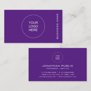 Customize Logo Elegant Royal Purple Template Business Card