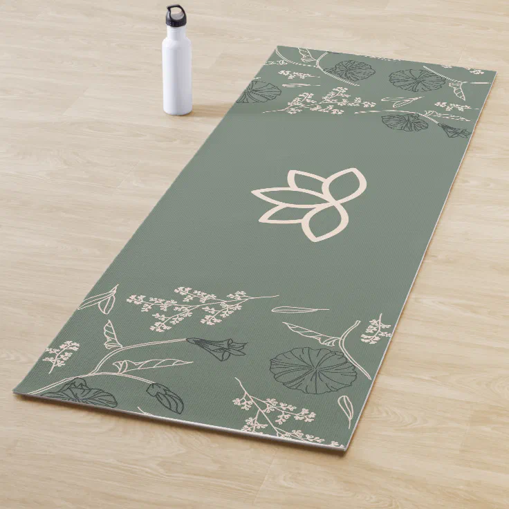 Customize Logo Sage Green Yoga Mat Zazzle
