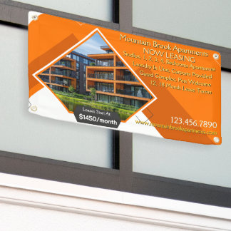 Customize Logo Text Image Apartments Now Leasing Banner