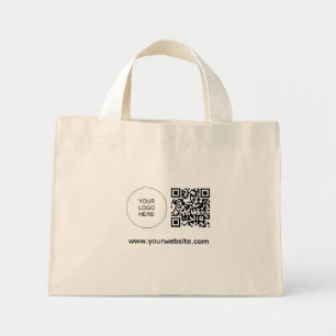 Customize Logo Website Address Template QR Code Mini Tote Bag