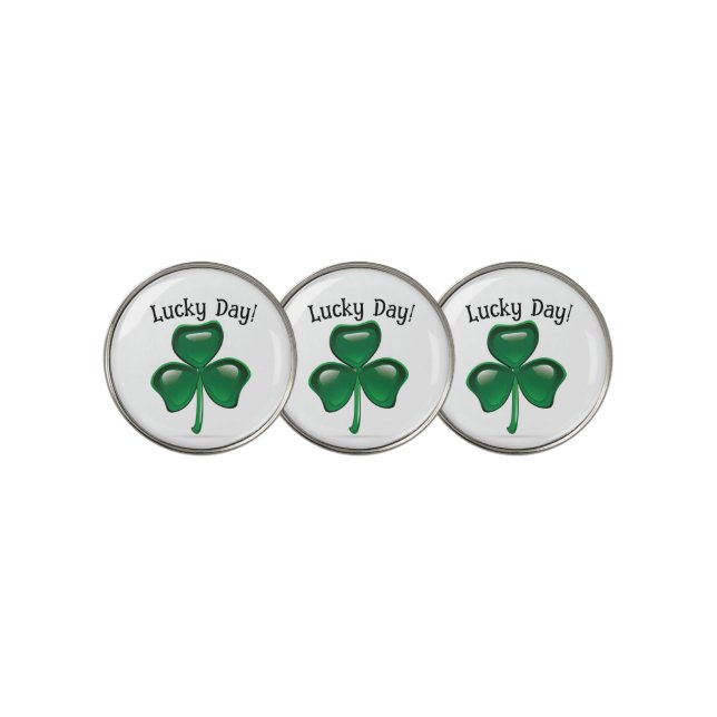 Customize Lucky Green Shamrock Ball Marker (3 Up)