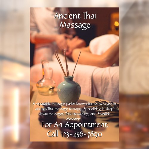 Customize Massage Studio Business 2  Window Cling
