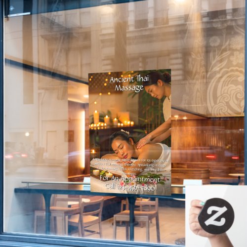 Customize Massage Studio Business  Window Cling