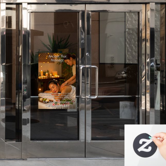 Customize Massage Studio Business  Window Cling (Office Door)