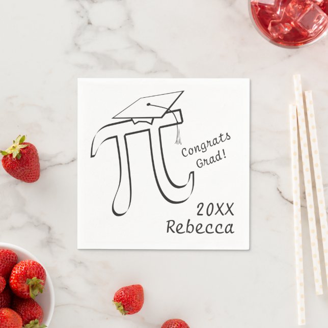 Customize Math Pi Graduation Paper Napkins (Insitu)