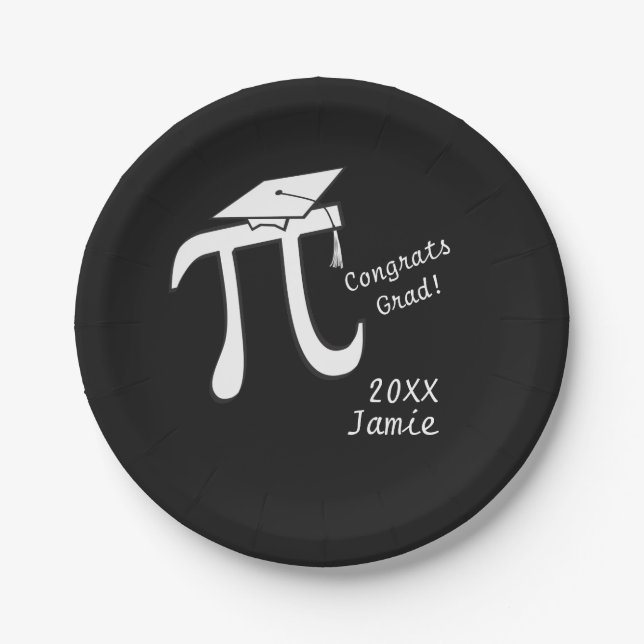 Customize Math Pi Graduation Paper Plate (Front)
