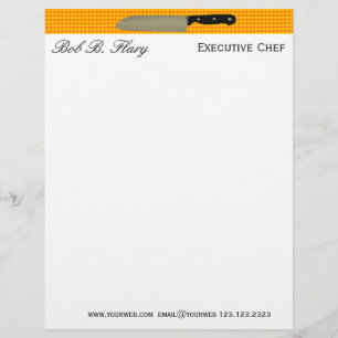 Customize ME Chef Santoku Knife Culinary Letterhead