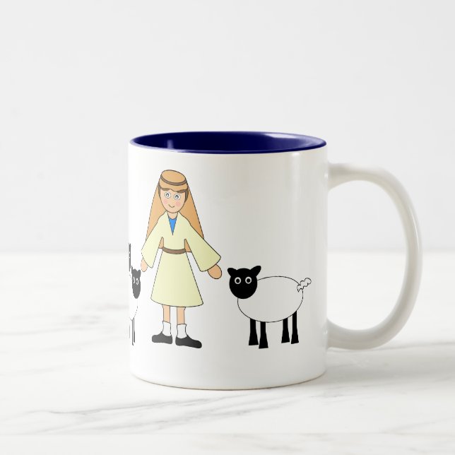 Customize Me -- Children's Nativity Shepherd Boy Two-Tone Coffee Mug (Right)