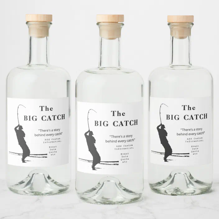 Customize Me - Classic Fisherman Liquor Bottle Lab Liquor Bottle Label |  Zazzle