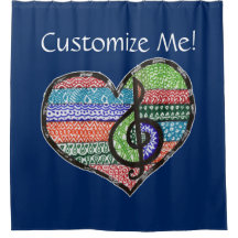 Customize Me Colorful Music Treble Clef Heart