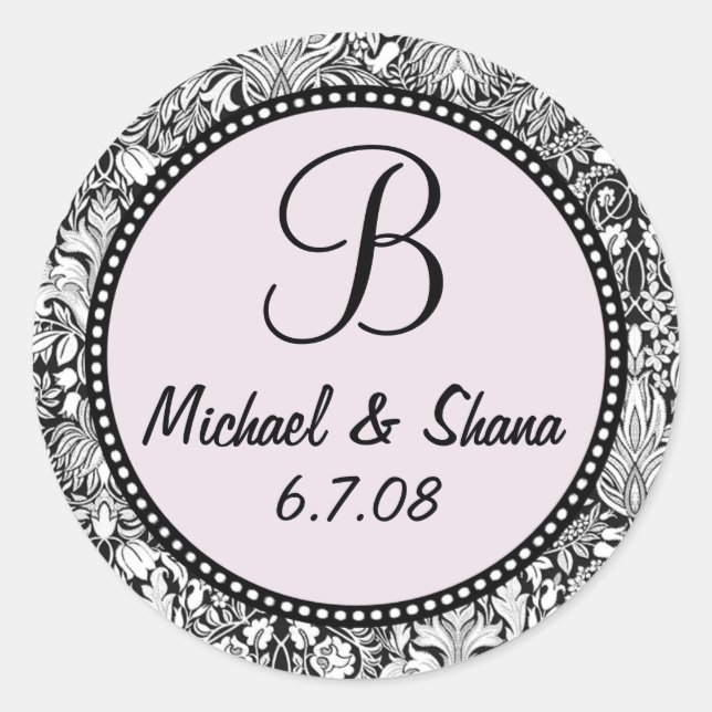 Customize Me! ...Monogram Wedding Sticker (Front)