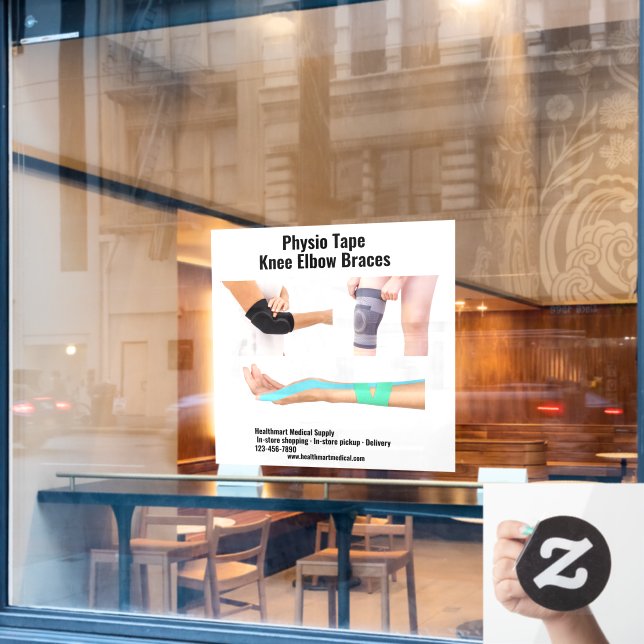 Customize Medical Supply Physio Tape Knee Elbow  Window Cling (Cafe Window)