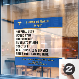 Customize Medical Supply Shop Product List Advert Window Cling