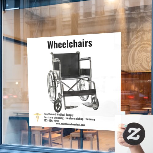 Customize Medical Supply Shop Wheelchair Large  Window Cling