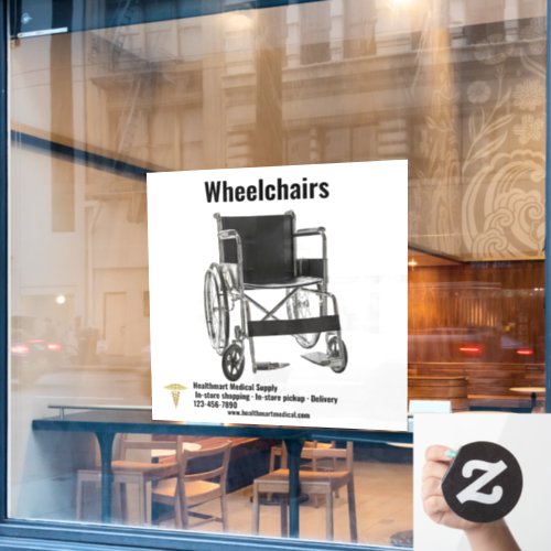 Customize Medical Supply Shop Wheelchair Large  Window Cling