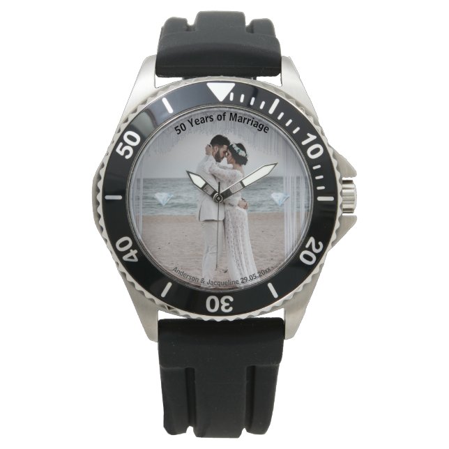 Customize Men's Photo Watch 50th Anniversary Gifts (Front)