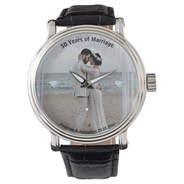 Customize Men's Photo Watch 50th Anniversary Gifts (Front)