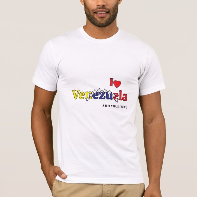 customize men's Venezuelan t-shirt love flag cool (Front)