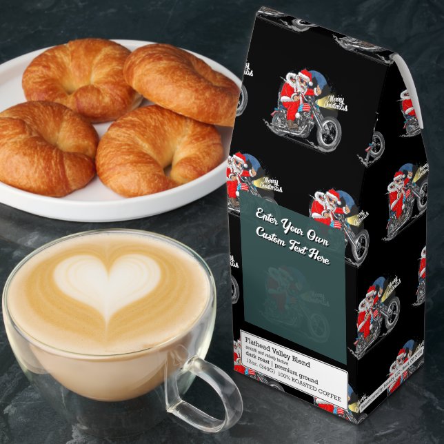 Customize Merry Christmas Chopper Biker Santa 3 Roasted Coffee (Breakfast)
