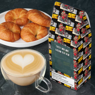 Customize Merry Christmas Santa Old School Biker  Roasted Coffee